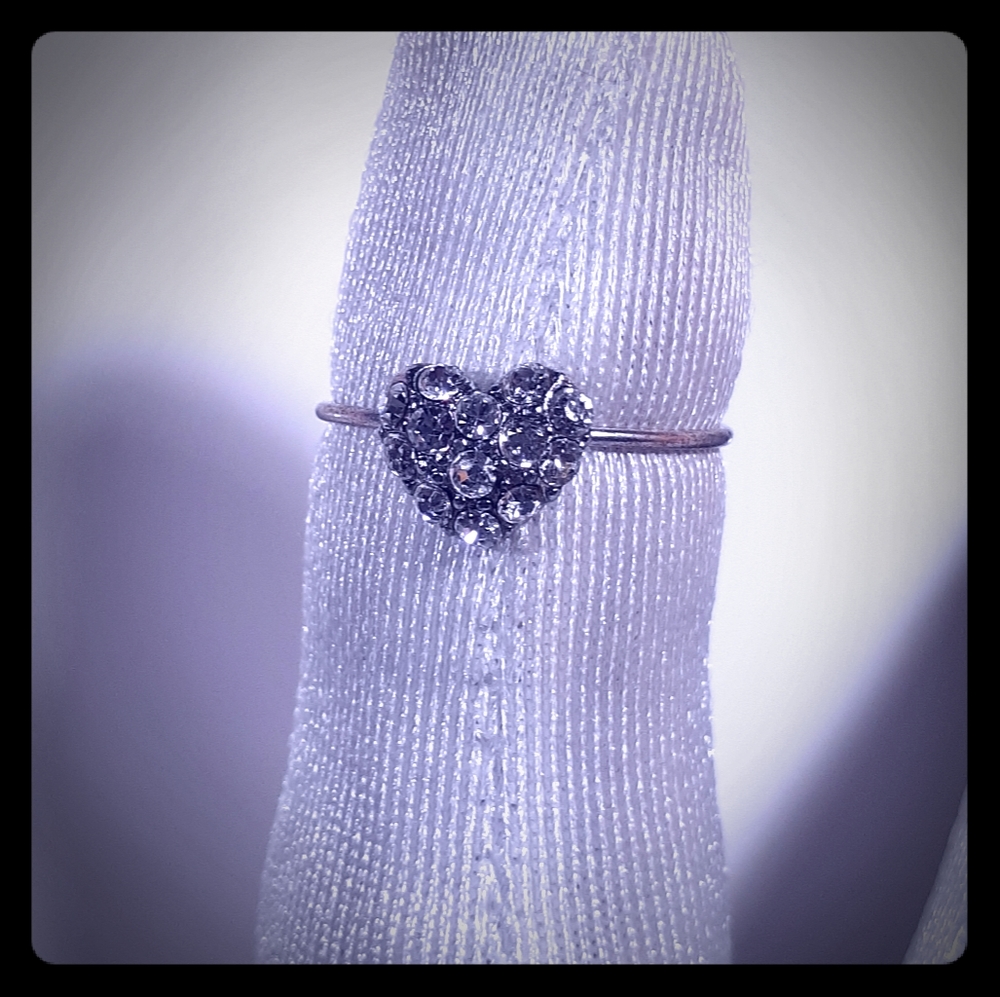 Heart rhinestones toe ring
